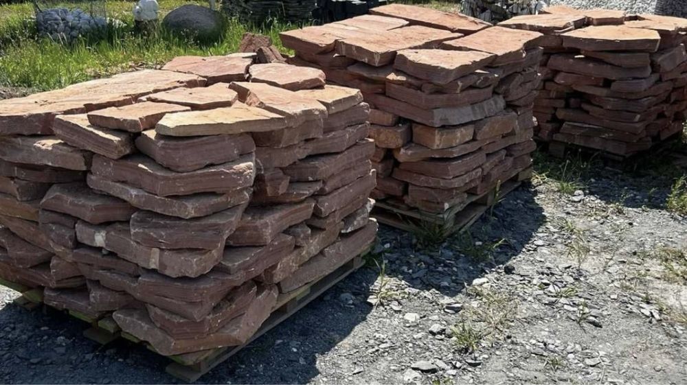 CZERWONY PIASKOWIEC Płyty Ścieżka Kaskada Oczko Wodne Kamień Ogrodowy