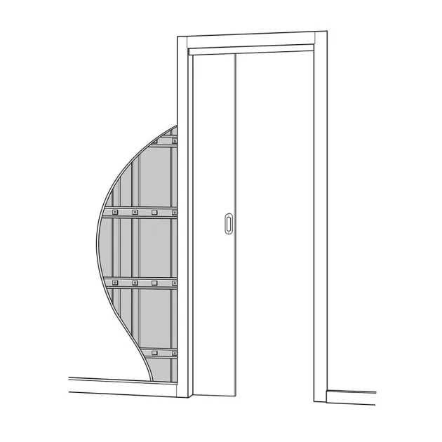 Guias encastrar porta correr parede de gesso