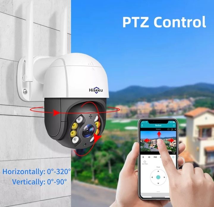 Câmera Wi-fi modelo rotativa cor branca e preta FullHD (Novo)