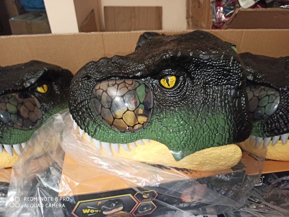 Маска голова динозавра раптора звук гарчання підсвічування динозавр