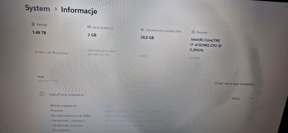 Laptop Acer Aspire 17.3 " V3-772 G
