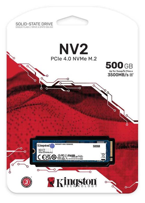 SSD NVMe M.2 500GB Kingston NV2 — Novo e lacrado