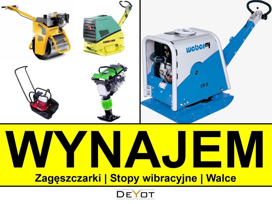 WYNAJEM Zagęszczarki z transportem WYPOŻYCZALNIA Ubijarka Zagęszczarka