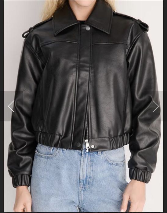 Шкіряний бомбер, розмір S-M