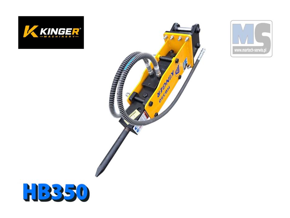 Młot hydrauliczny wyburzeniowy KINGER HB350 80kg do koparki GW 2 lata