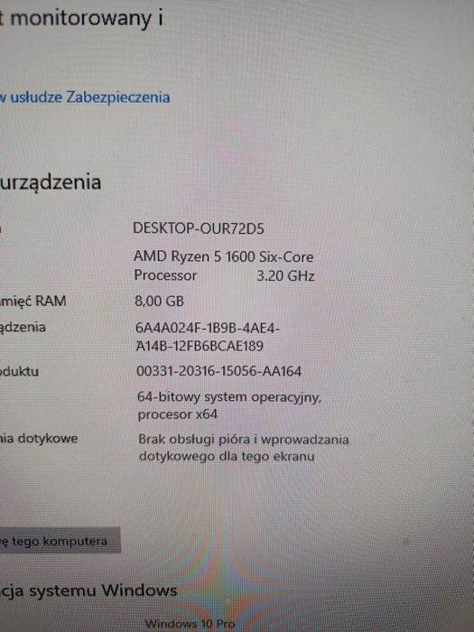 Komputer PC | Ryzen 5 1600 | GTX 1050 Ti | 8 GB RAM | Windows