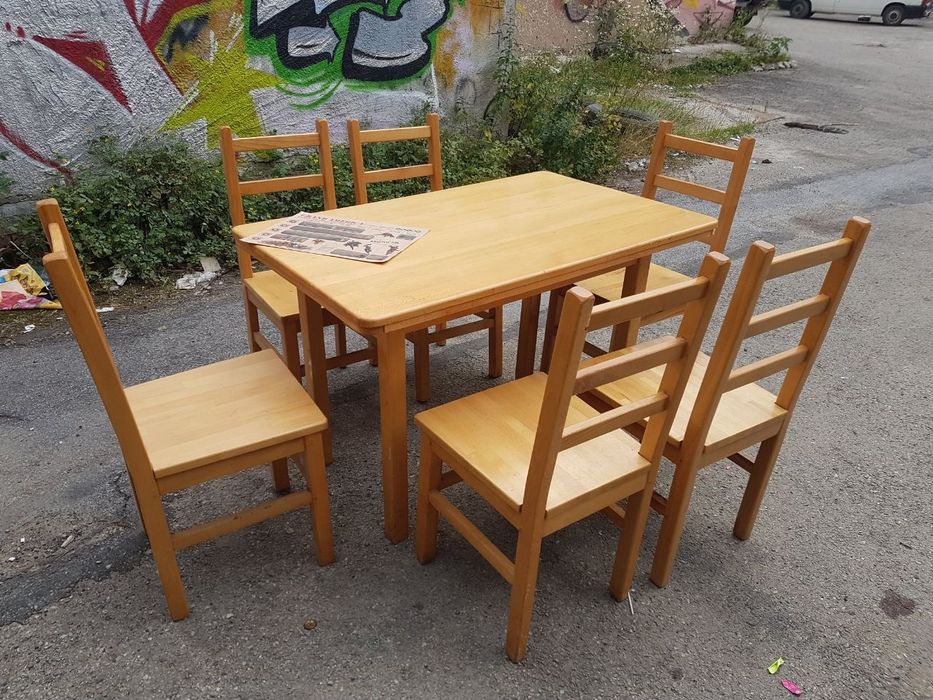 Стіл буковий, 120 см × 75 см