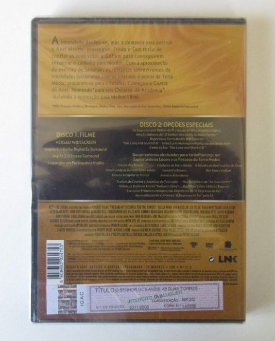 O Senhor Dos Anéis: As Duas Torres (DVD NOVO/SELADO)