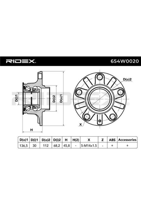 Ridex Kit de rolamento de rodas traseiras Audi Seat Skoda VW novo na c