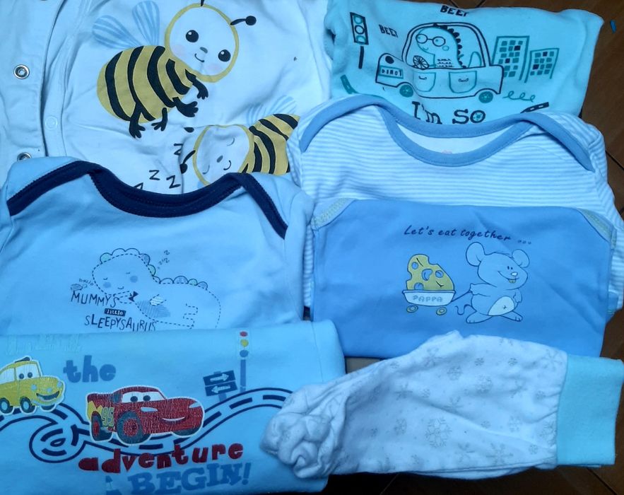 Zestaw roz 56/62/68 100 sztuk mega paka komplet dla chłopca wyprawka d