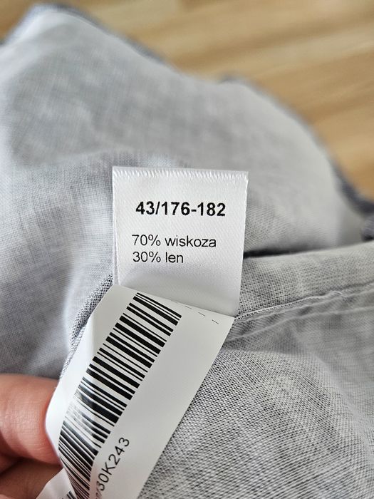 Szara koszula męska we wzór Bytom rozm. 43 wzrost 176-182