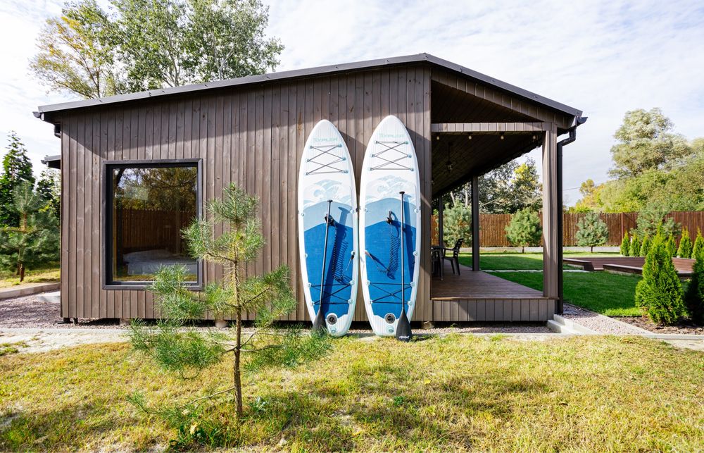 Оренда будинку біля води Осещина, спа-купіль, чан, сап борди, річка.