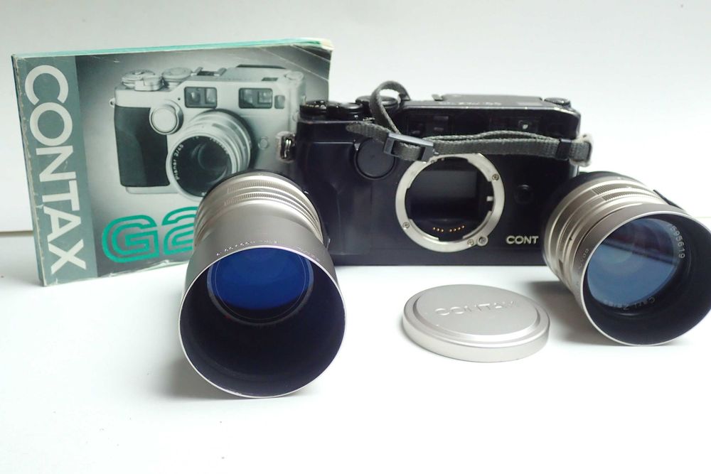 Contax G2 + 2 obiektywy + torba Billingham
