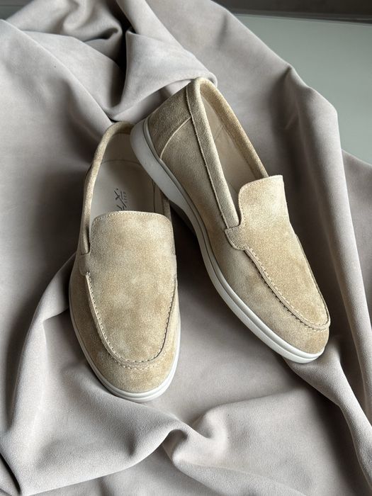 Чоловічі бежеві лофери замшеві 42-27.5 см