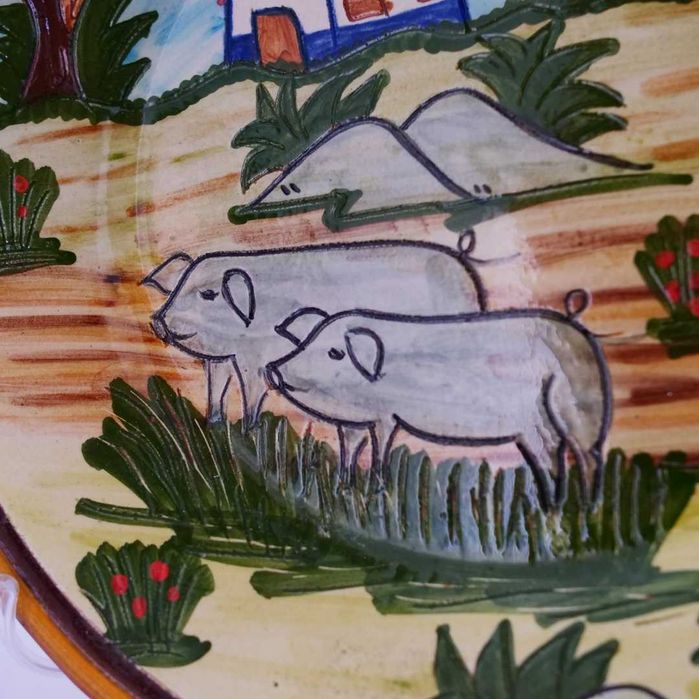 Prato alentejano pintado à mão e assinado
