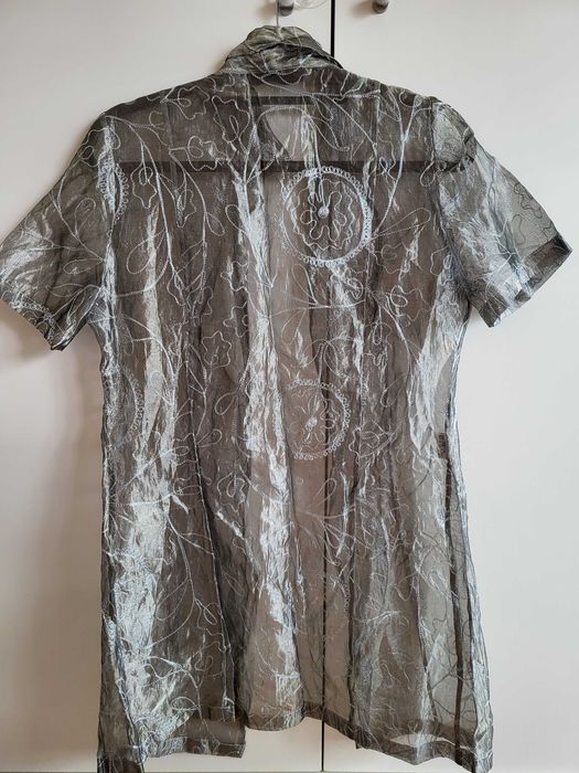 Colete Verde Tropa Semi-Transparente com Bordado - Brunella