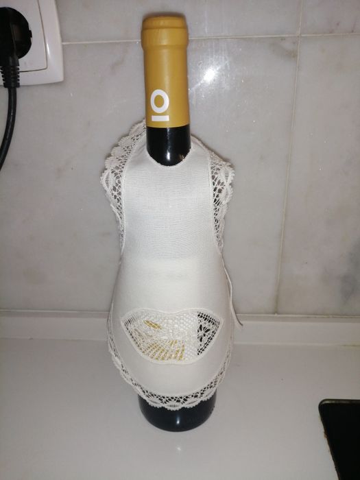 Bilros de Peniche - Decoração de garrafa