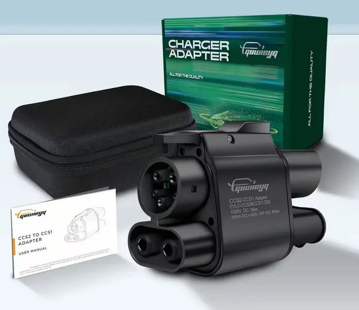 Переходник-зарядний адаптер 2 в 1 CCS1 - CCS2 + Type 2 AC
