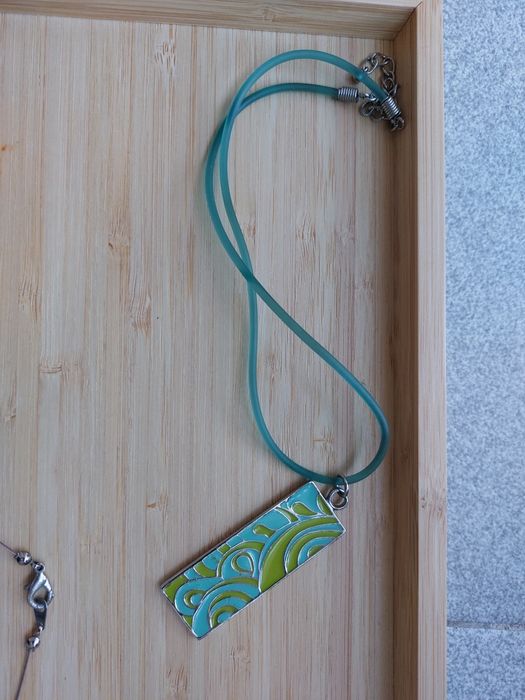 Colares Brincos Pulseira - Tons azul