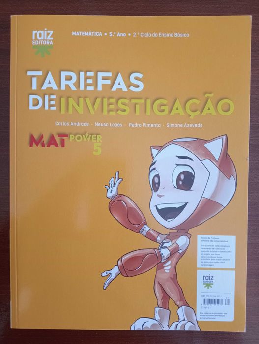 MAT POWER 5 Caderno de Atividades + Tarefas de Investigação - com portes