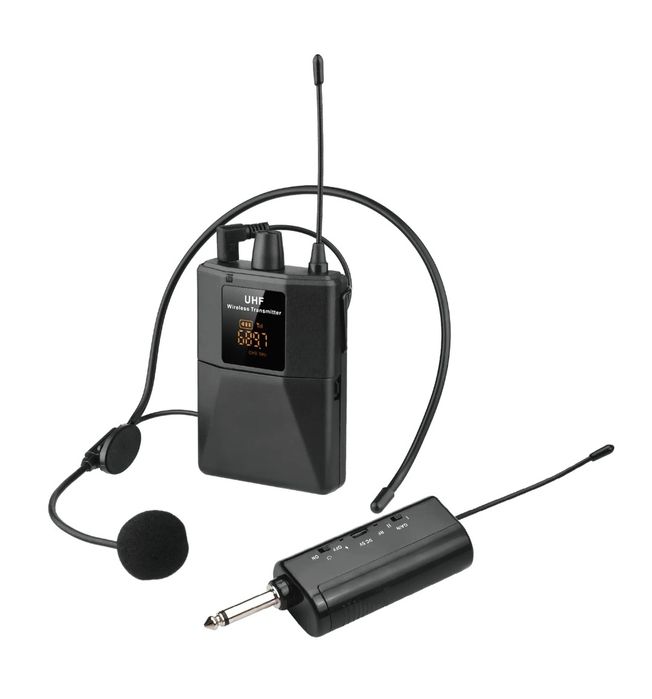 Set de microfones sem fios de banda UHF novo!