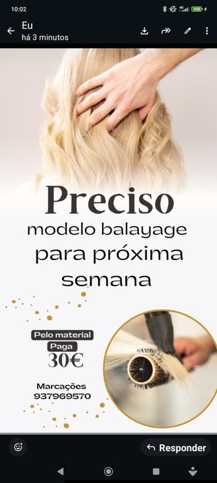 Modelo balayage  com urgência