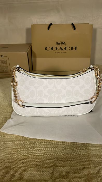 Mala Coach New York – Branca com Monograma Clássico