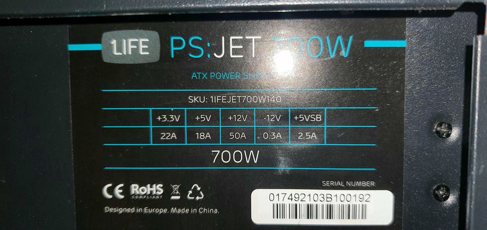Fonte de Alimentação ATX 1Life ps:jet 700W