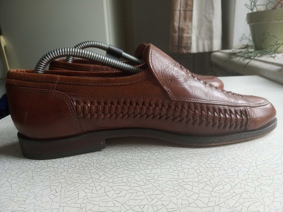Кожаные плетеные туфли лоферы Russell&Bromley, размер 42, стелька 265 мм