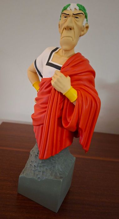 Busto em resina de Júlio César. Universo Asterix