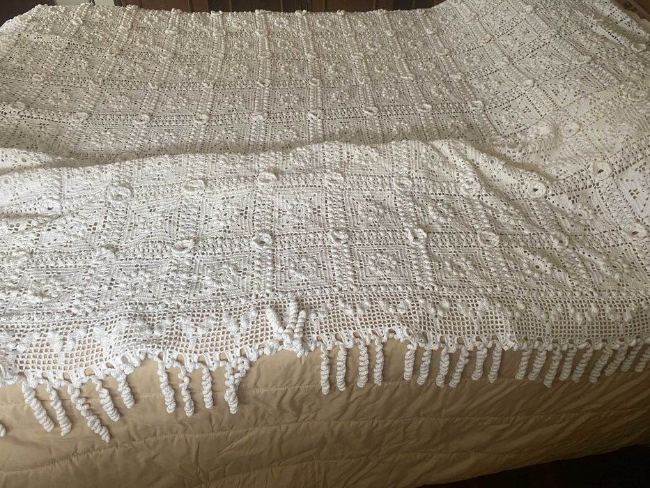 colcha de crochê
