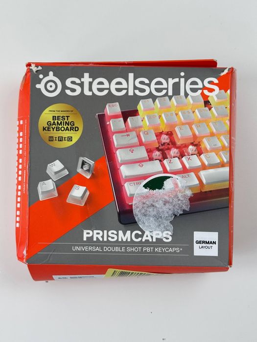 Набір кейкапів SteelSeries PrismCaps White German Layout для механічних клавіатур, матеріал - PBT (високоякісний термопластик)