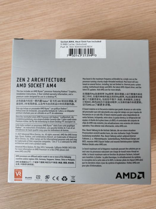 Procesor box, ryzen 5 4600G. Nowy zaplombowany
