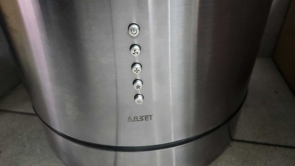 okap kuchenny Arset Tivano Royal Srebrny okap wyspowe