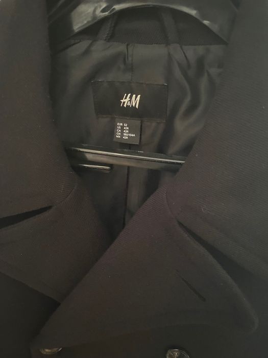 Nowy  ciepły czarny płaszcz męski h&m