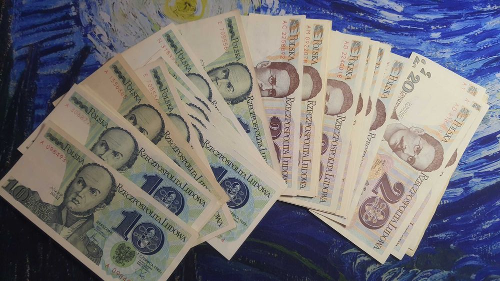 Duży zestaw banknotów PRL