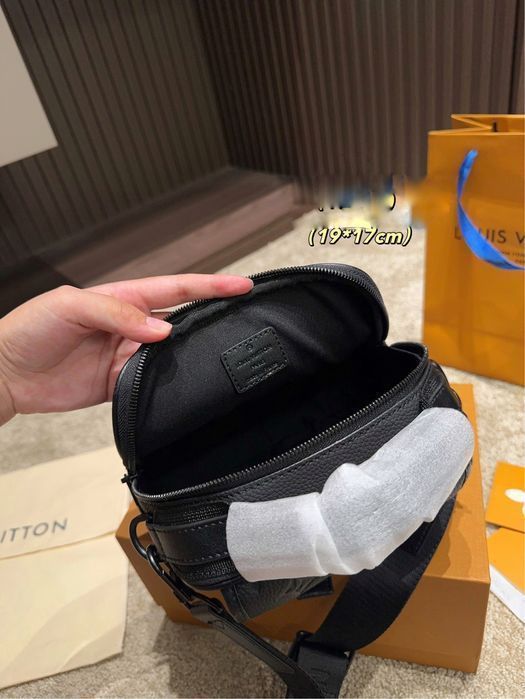 Louis Vuitton Slock сумка мужская кожаная кожа натуральная черная