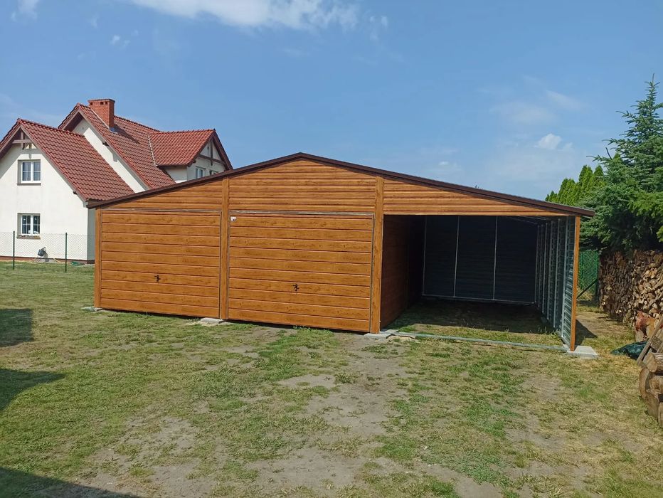 garaże drewnopodobne 9x5 garaż blaszany drewnopodobny