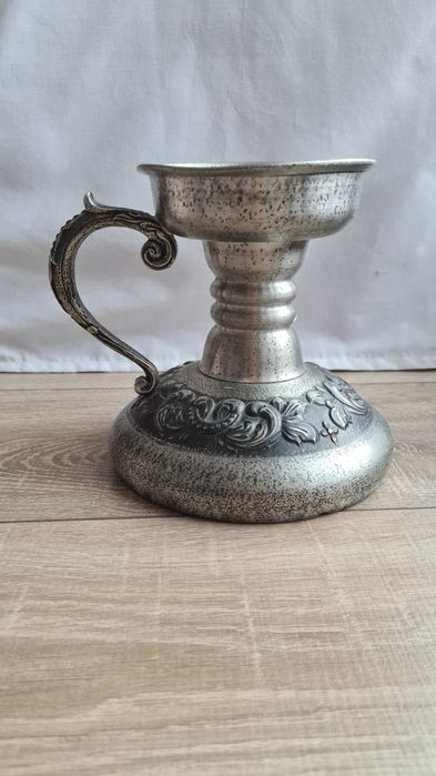 Ręcznie robiony Mâstad Pewter Norwegia, Świecznik - Miska, Vintage  60