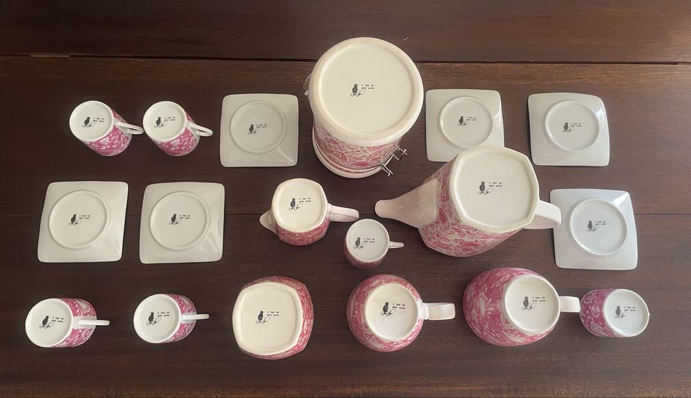 Conjunto de chá e café da Loja do Gato Preto - NOVO