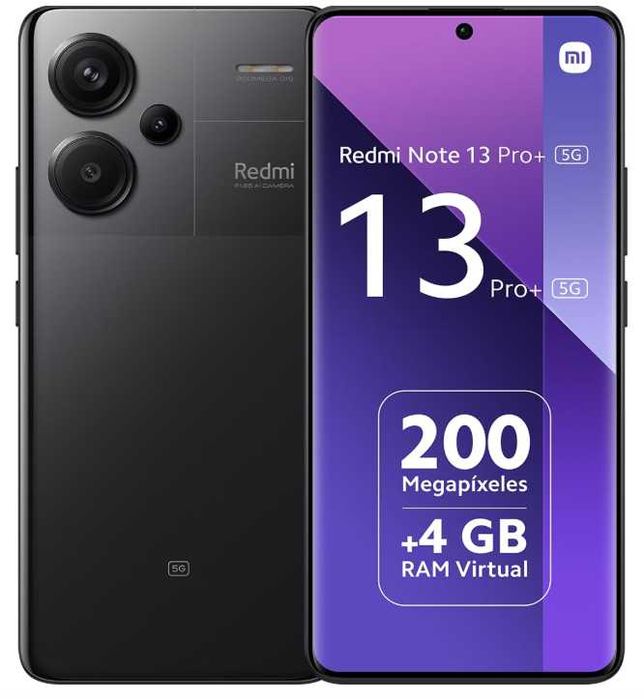 Xiaomi Redmi Note 13 Pro+ 5G, Dual, 512GB 12GB de RAM, Preto da Meia-Noite