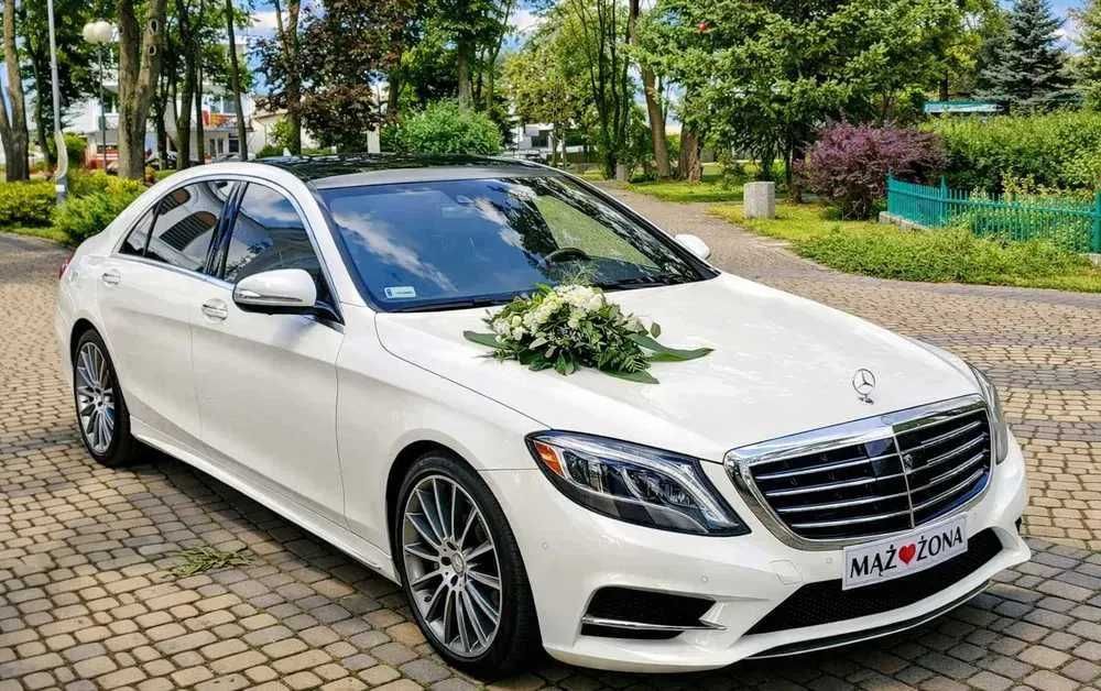 Auto do Ślubu Biały Mercedes S-Class Long Amg - Luksus na jaki zasługuje Wasz dzień