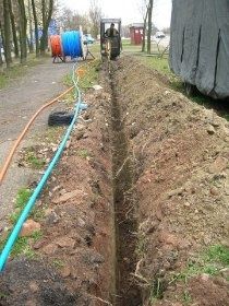 Układanie kabla w ziemi wykop i zasypanie