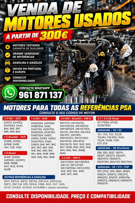 Motores usados testados c/garantia