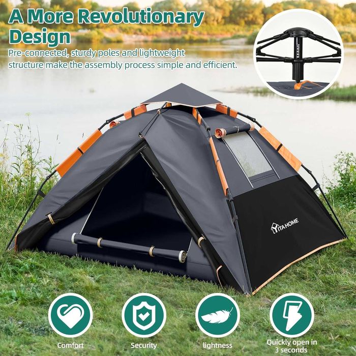 Namiot kempingowy 2-3-osobowy, dwuwarstwowy, wodoodporny