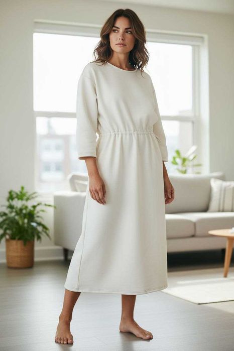 Элегантное платье свободного кроя, плотное миди, р. XL/2XL/3XL