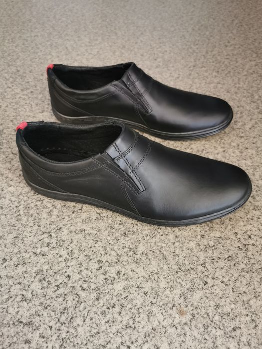 Buty Męskie Skórzane Czarne M 362