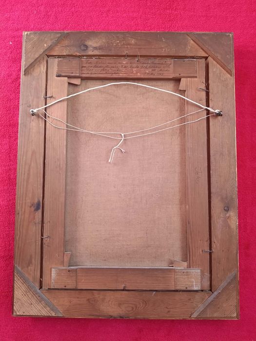 Stary obraz na płótnie sygnowany