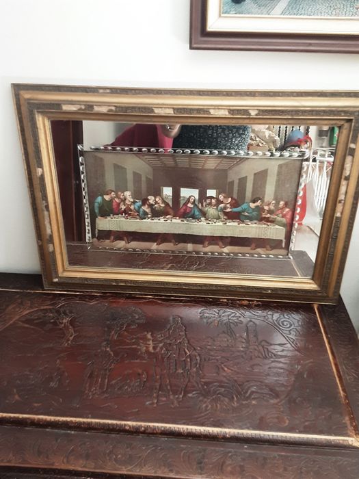 Quadro  Última ceia de Jesus Cristo com mais de 100 anos