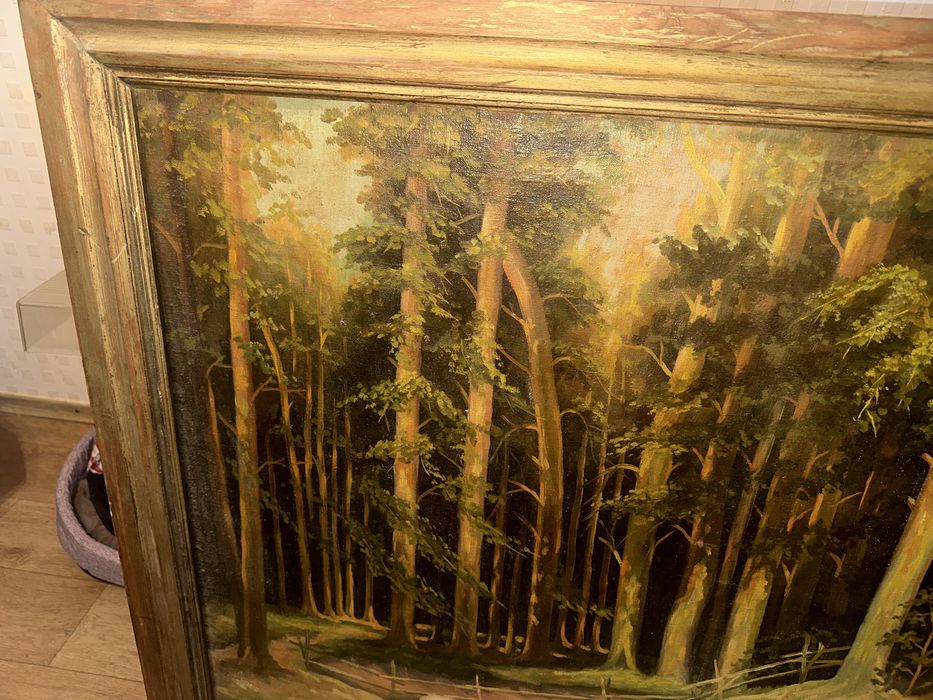 Картина маслом  старая очень масло холст